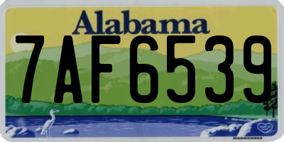 AL license plate 7AF6539