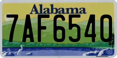 AL license plate 7AF6540