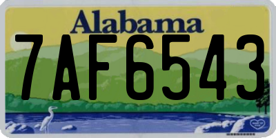 AL license plate 7AF6543