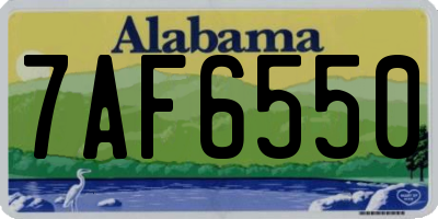 AL license plate 7AF6550