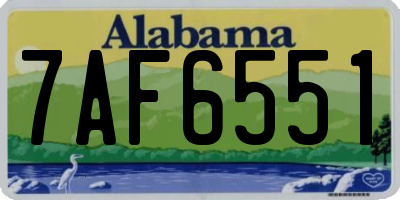 AL license plate 7AF6551