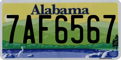 AL license plate 7AF6567