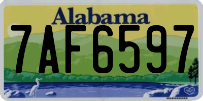 AL license plate 7AF6597