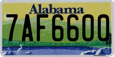 AL license plate 7AF6600
