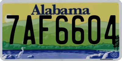AL license plate 7AF6604