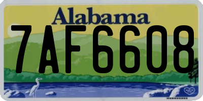 AL license plate 7AF6608