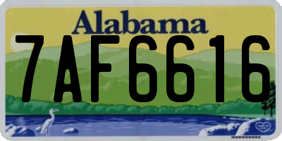 AL license plate 7AF6616