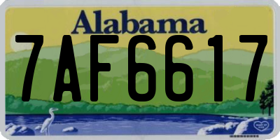 AL license plate 7AF6617