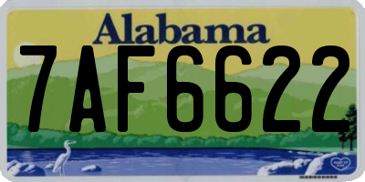 AL license plate 7AF6622