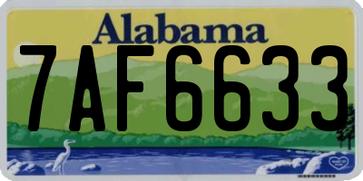 AL license plate 7AF6633