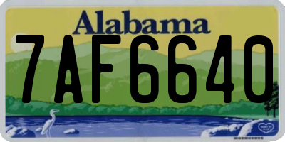 AL license plate 7AF6640