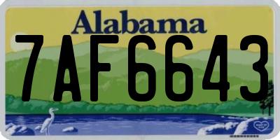 AL license plate 7AF6643