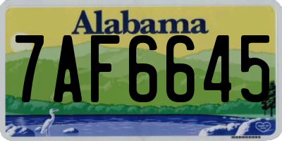 AL license plate 7AF6645