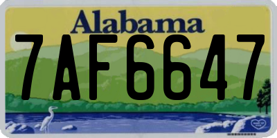 AL license plate 7AF6647