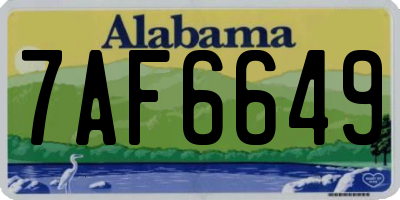 AL license plate 7AF6649