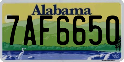 AL license plate 7AF6650