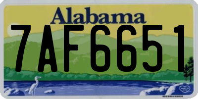 AL license plate 7AF6651