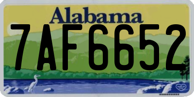 AL license plate 7AF6652