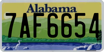 AL license plate 7AF6654