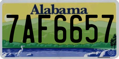 AL license plate 7AF6657