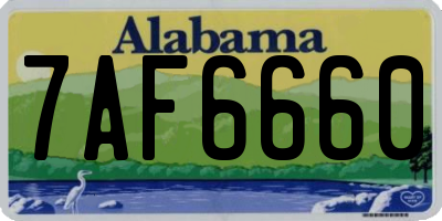 AL license plate 7AF6660