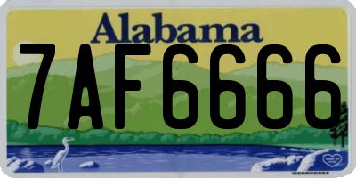 AL license plate 7AF6666