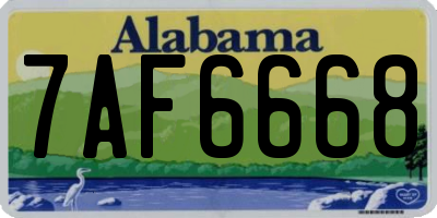 AL license plate 7AF6668