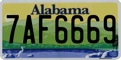 AL license plate 7AF6669