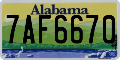 AL license plate 7AF6670