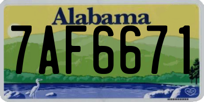 AL license plate 7AF6671