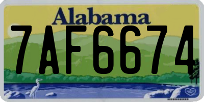 AL license plate 7AF6674