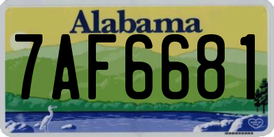 AL license plate 7AF6681