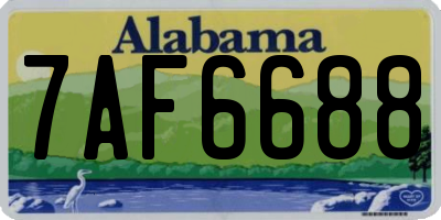 AL license plate 7AF6688