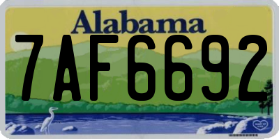 AL license plate 7AF6692