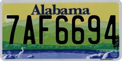 AL license plate 7AF6694
