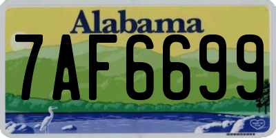 AL license plate 7AF6699