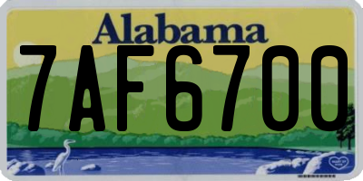 AL license plate 7AF6700