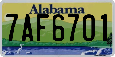 AL license plate 7AF6701