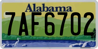 AL license plate 7AF6702