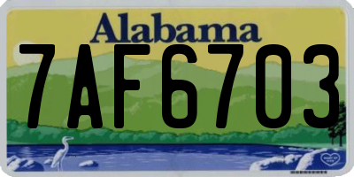 AL license plate 7AF6703