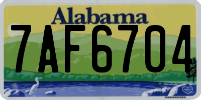 AL license plate 7AF6704