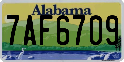 AL license plate 7AF6709