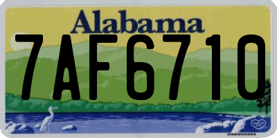AL license plate 7AF6710