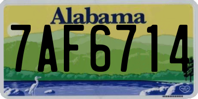 AL license plate 7AF6714