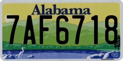 AL license plate 7AF6718