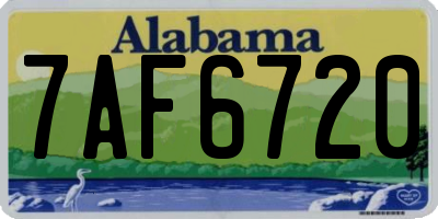 AL license plate 7AF6720