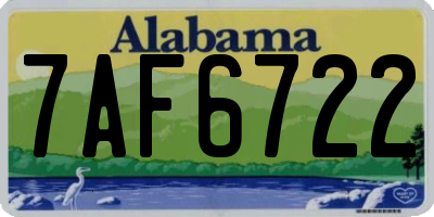 AL license plate 7AF6722