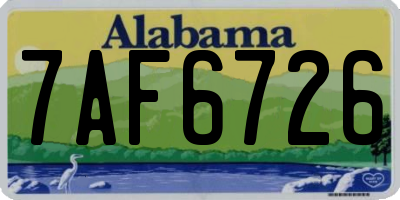 AL license plate 7AF6726