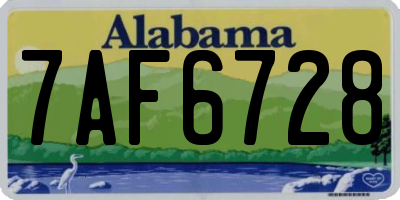AL license plate 7AF6728