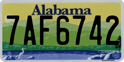 AL license plate 7AF6742